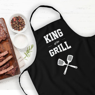 König des Grills Lustiges Schwarz-Weiß-Grillen Schürze