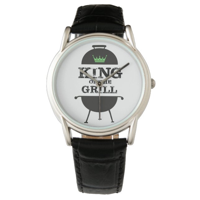 König des Grills, schwarz-grüne Krone Armbanduhr (Vorderseite)