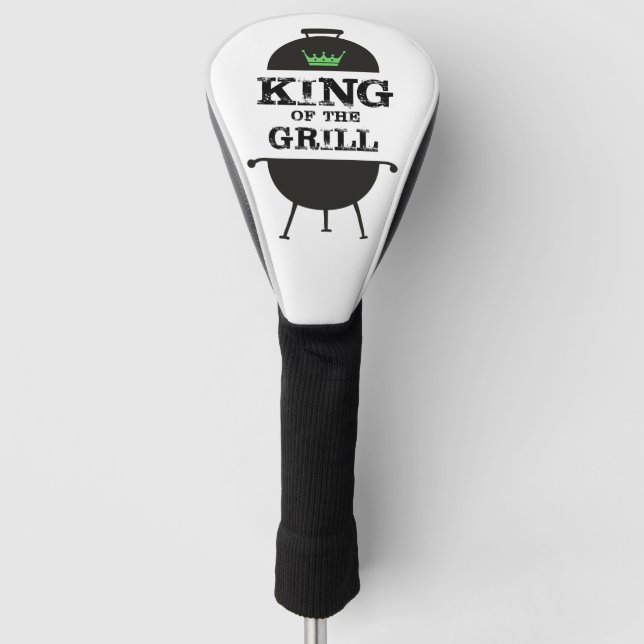 König des Grills, schwarz-grüne Krone Golf Headcover (Vorderseite)