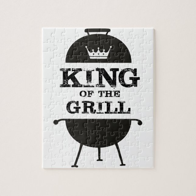König Des Grills, Schwarz Weiße Krone Puzzle (Vertikal)