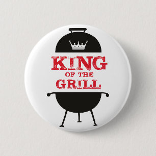 König Des Grills, Schwarz Weiße Krone Rot Button
