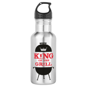 König Des Grills, Schwarz Weiße Krone Rot Edelstahlflasche