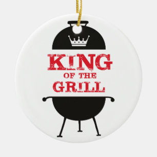 König Des Grills, Schwarz Weiße Krone Rot Keramik Ornament