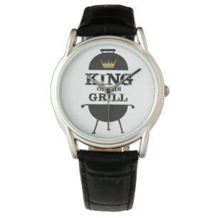 König des Grills, schwarze Goldkrone Armbanduhr