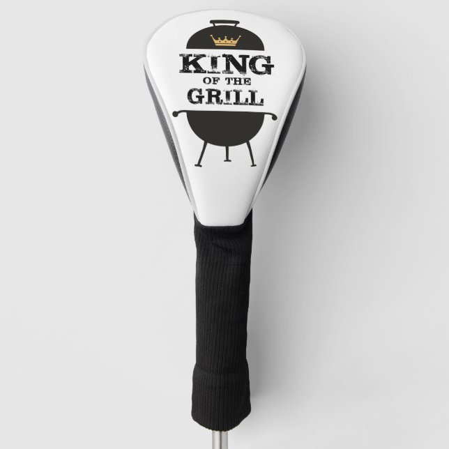 König des Grills, schwarze Goldkrone Golf Headcover (Vorderseite)