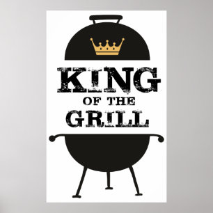 König des Grills, schwarze Goldkrone Poster