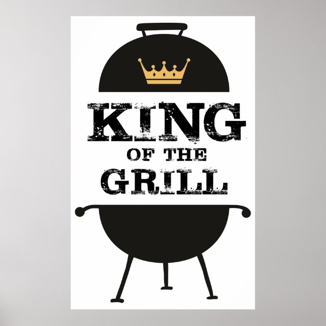 König des Grills, schwarze Goldkrone Poster (Vorne)