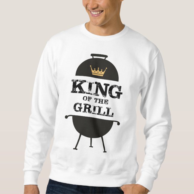 König des Grills, schwarze Goldkrone Sweatshirt (Vorderseite)