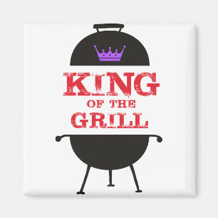König Des Grills, Schwarze Lila Krone Rot Magnet