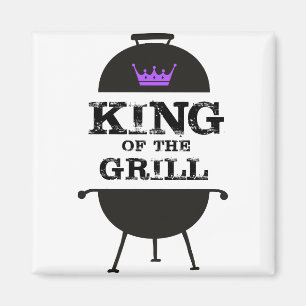 König Des Grills, Schwarze Violette Krone Magnet