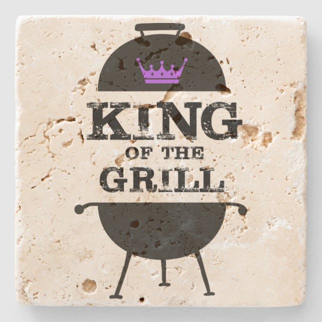 König Des Grills, Schwarze Violette Krone Steinuntersetzer (Vorderseite)