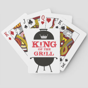 König des Grills, schwarze weiße Krone rot Spielkarten