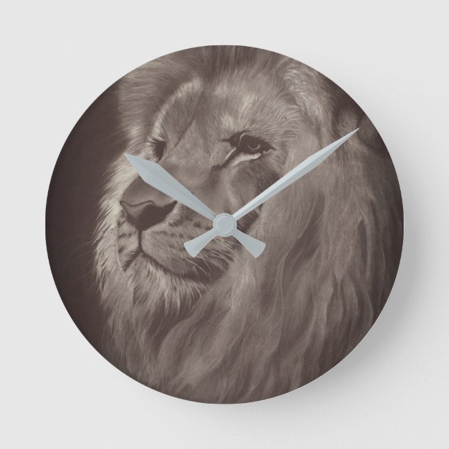 KÖNIG DES JUNGLE RUNDE WANDUHR (Vorderseite)