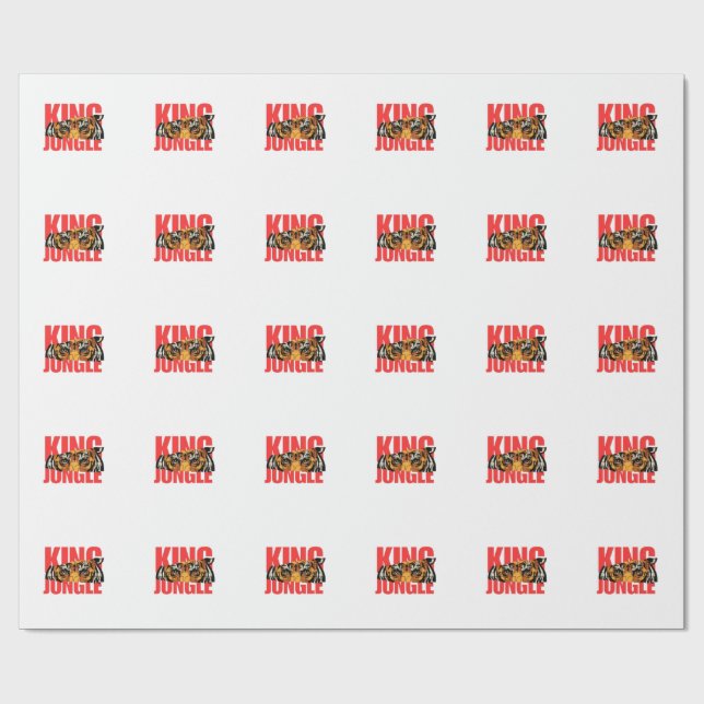 König Dschungel – Wildes Tiger-Power-Design Geschenkpapier (Flach)