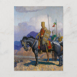 König Edward sieht die Schlacht c. 1921 von N.C. W Postkarte