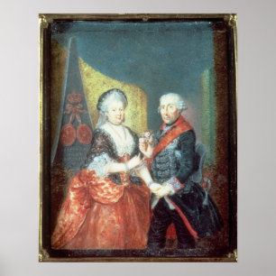 König Frederick II und seine Ehefrau Poster
