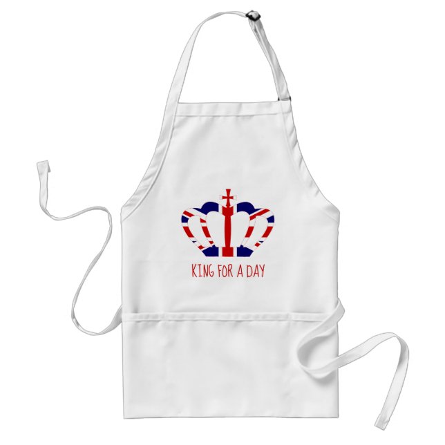König für einen Tag | Union Jack Crown | Vatertag Schürze (Vorne)