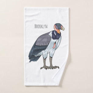 König Geier Vogel Cartoon-Illustration  Badhandtuch Set