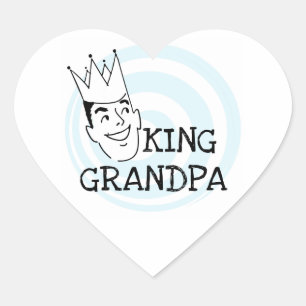 König Grandpa T-shirts und Geschenke Herz-Aufkleber