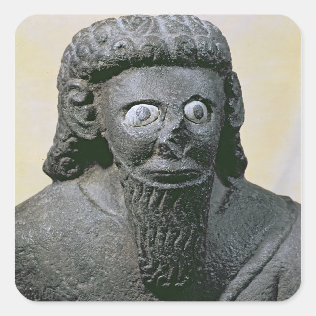 König Hadad, aus dem Palast in Tell-Halaf, Syrien Quadratischer Aufkleber (Vorderseite)