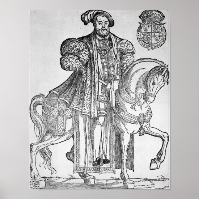 König Heinrich VIII. auf Pferd Poster (Vorne)