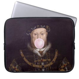 König Heinrich VIII. bläst rosa Kaugummi Laptopschutzhülle