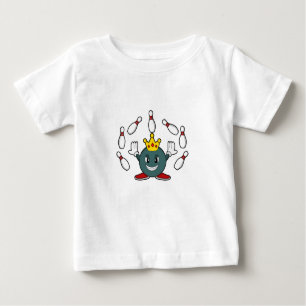 König im Bowling mit Bowling Button Baby T-shirt