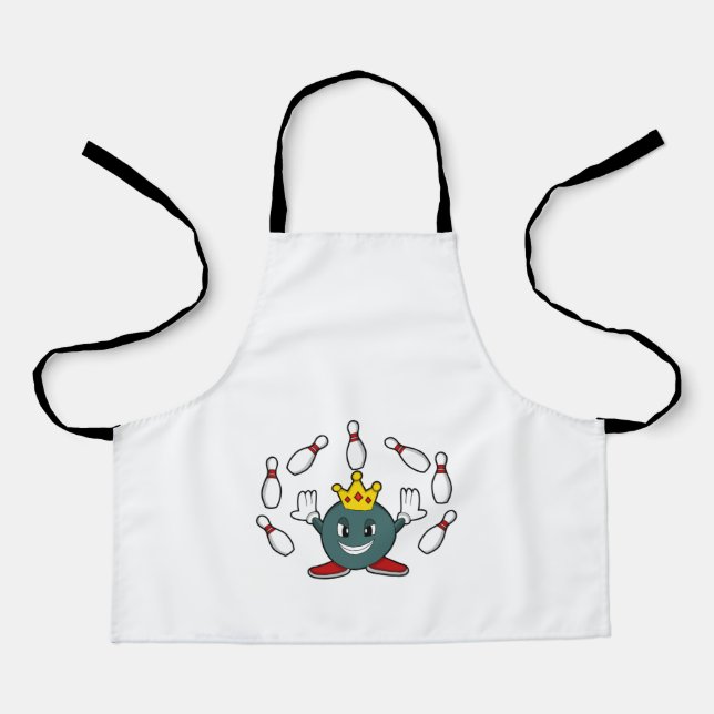 König im Bowling mit Bowling Button Schürze (Vorderseite)