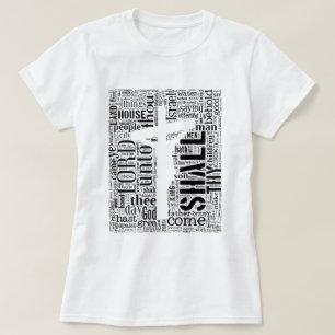 König James Bible in Tagxedo (Weiß, Porträt) T-Shirt