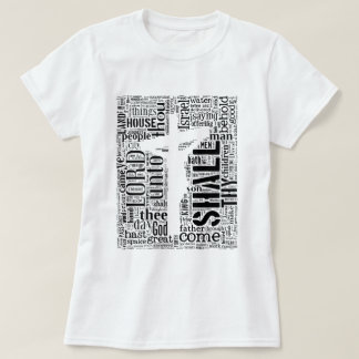 König James Bible in Tagxedo (Weiß, Porträt) T-Shirt
