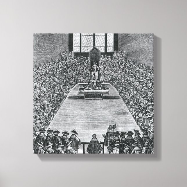 König James I. im Parlament, 1624 Leinwanddruck (Vorderseite)