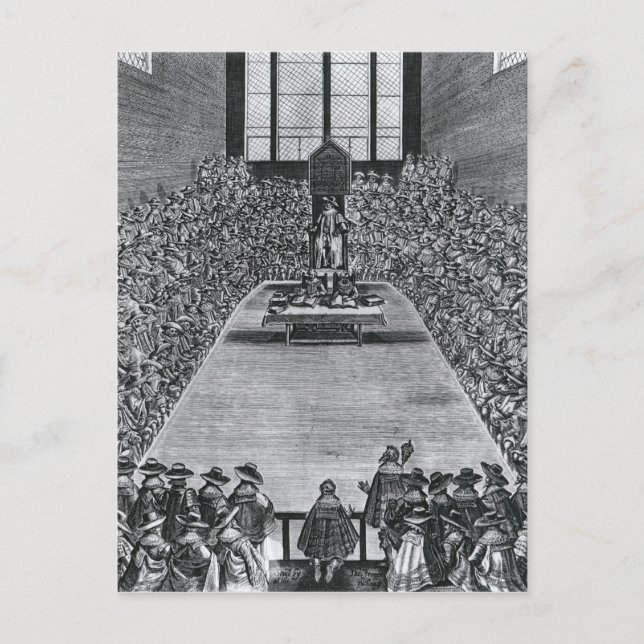 König James I. im Parlament, 1624 Postkarte (Vorderseite)