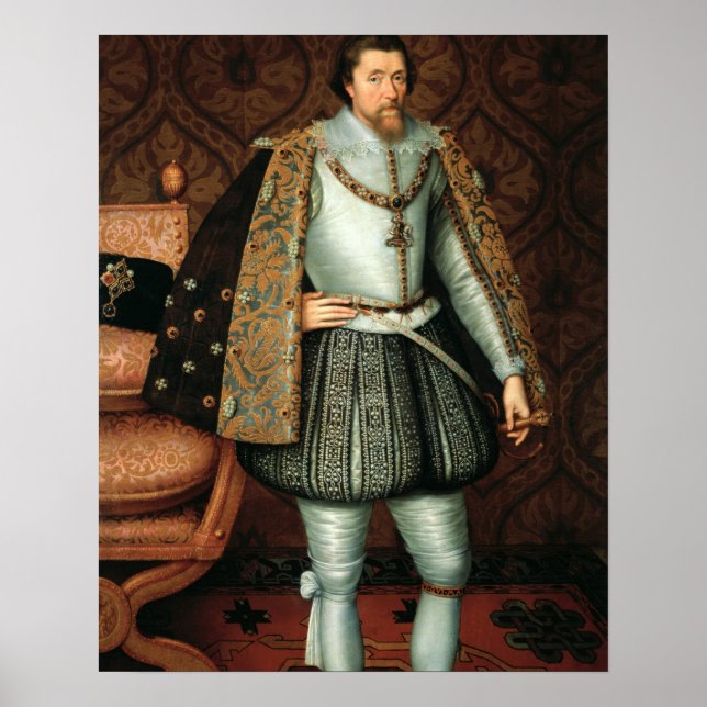 König James I von England (1566-1625) (Erdöl auf L Poster (Vorne)