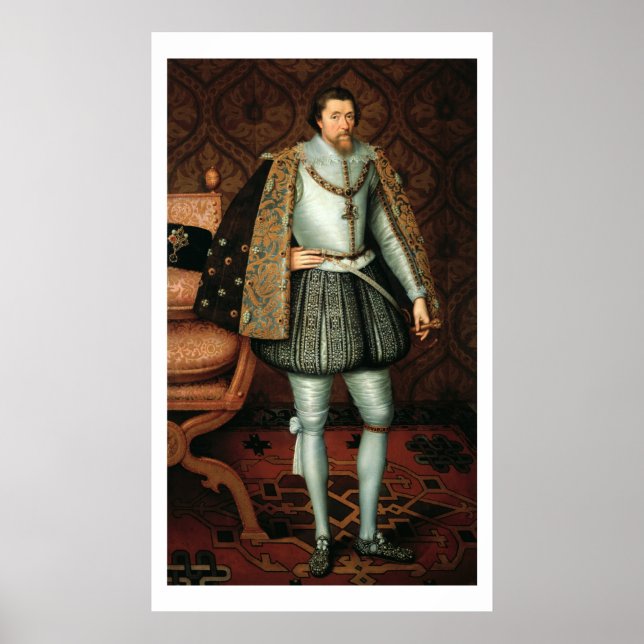 König James I von England (1566-1625) (Erdöl auf L Poster (Vorne)