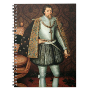 König James I von England (1566-1625) (Öl auf Notizblock