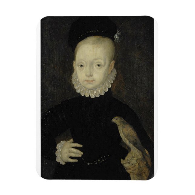 König James VI mit Sparrow Hawk - 1574 Magnet (Vertikal)