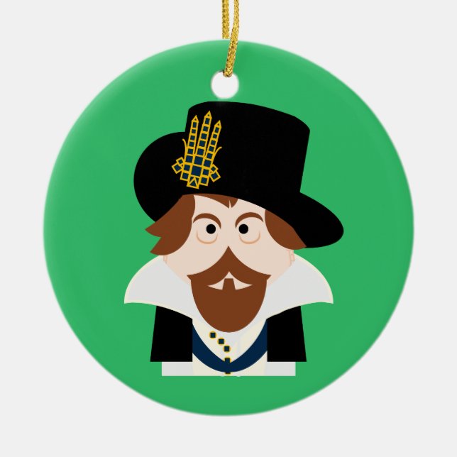 König James VI von Schottland und James I von Engl Keramik Ornament (Vorne)