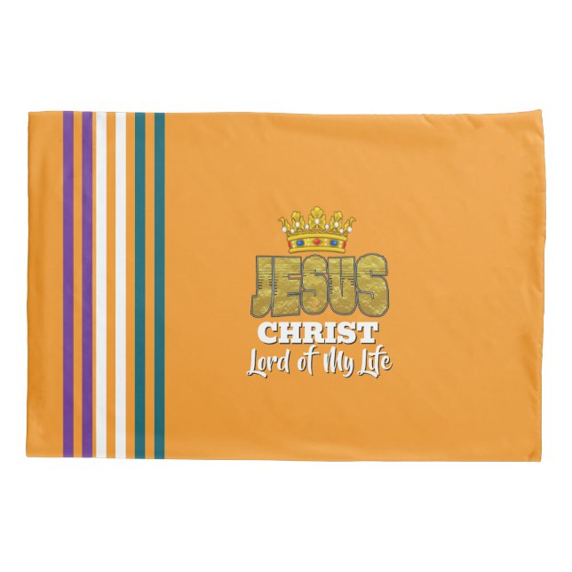 König Jesus Herr meines Lebens Orange Christlich Kissenbezug (Rückseite)