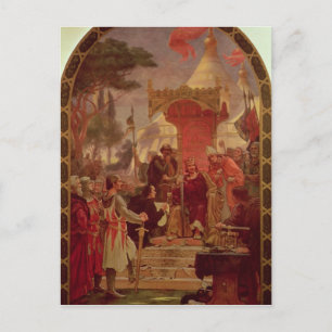König John Granting the Magna Carta 1215, 1900 Postkarte