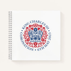 König Karl III. Krönungsemblem, königlicher Souven Notizbuch