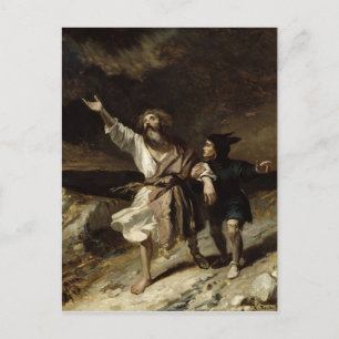 König Lear und der Narr im Sturm Postkarte