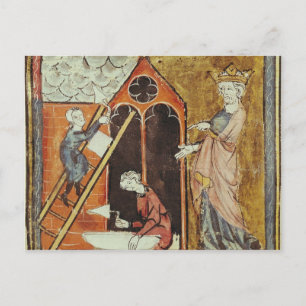 König Louis VI sieht den Bau Postkarte