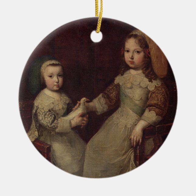 König Louis XIV (1638-1715) als Kind mit Philipp Keramikornament (Vorne)