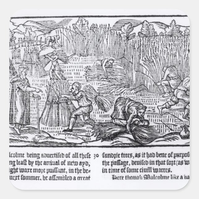 König Malcolm von Schottland Quadratischer Aufkleber (Vorderseite)