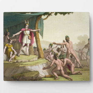 König Manco Capac und Königin Coya Mama empfangen Fotoplatte