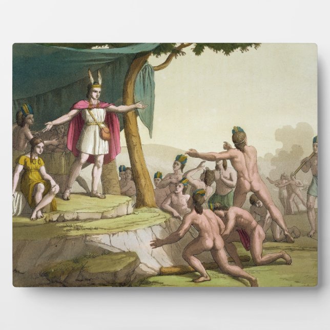 König Manco Capac und Königin Coya Mama empfangen Fotoplatte (Vorderseite)