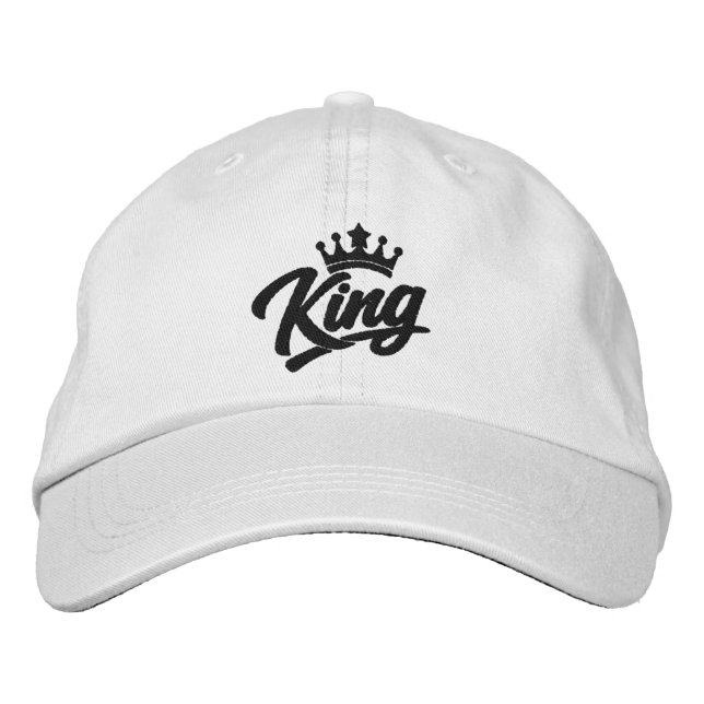 König Mit Krone Typografie Bestickte Baseballkappe (Vorderseite)