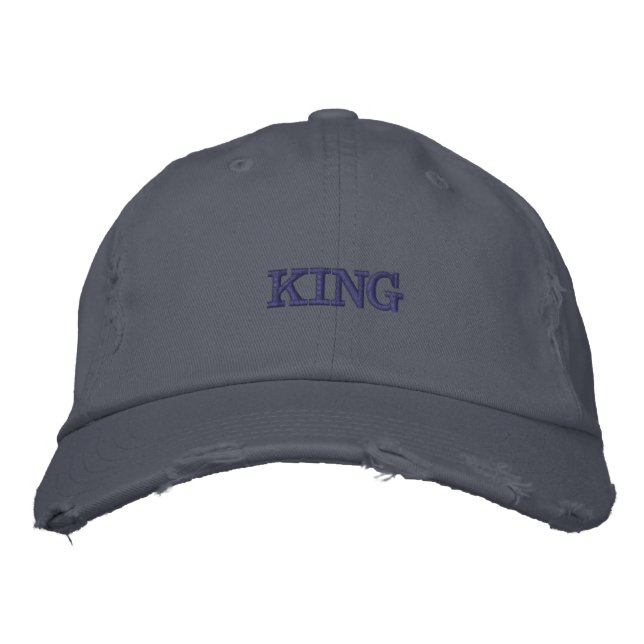 König Name dunkler Kohlentext Farbe-Hut-Handsome Bestickte Baseballkappe (Vorderseite)
