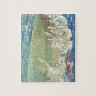 König Neptun Horses auf dem Strand Puzzle