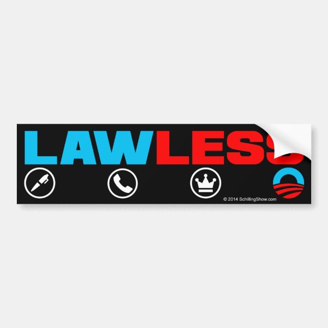 König Obama Lawless Bumpersticker Autoaufkleber (Vorne)